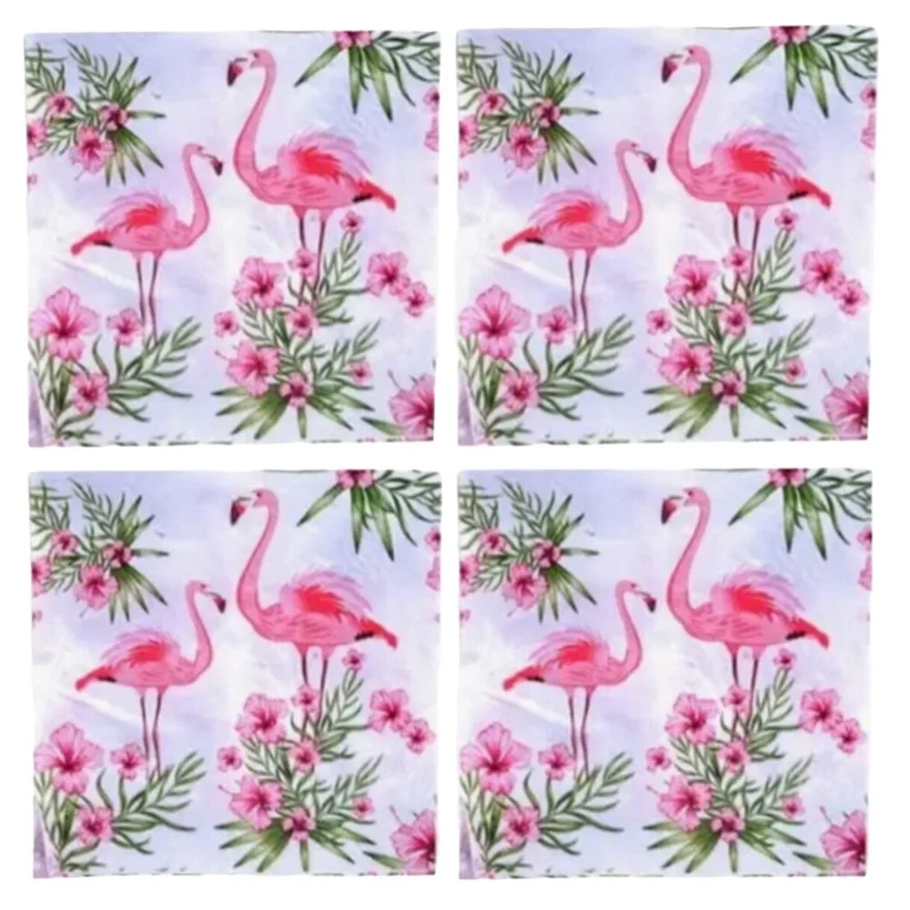 Pink Flamingo Hibiscus Luncheon Paper Napkins, 20 ct